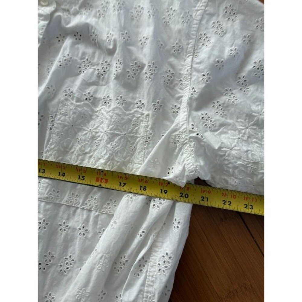 Gap x Doen White Button-Down Eyelet Button Up Shirt Large - Picture 6 of 7